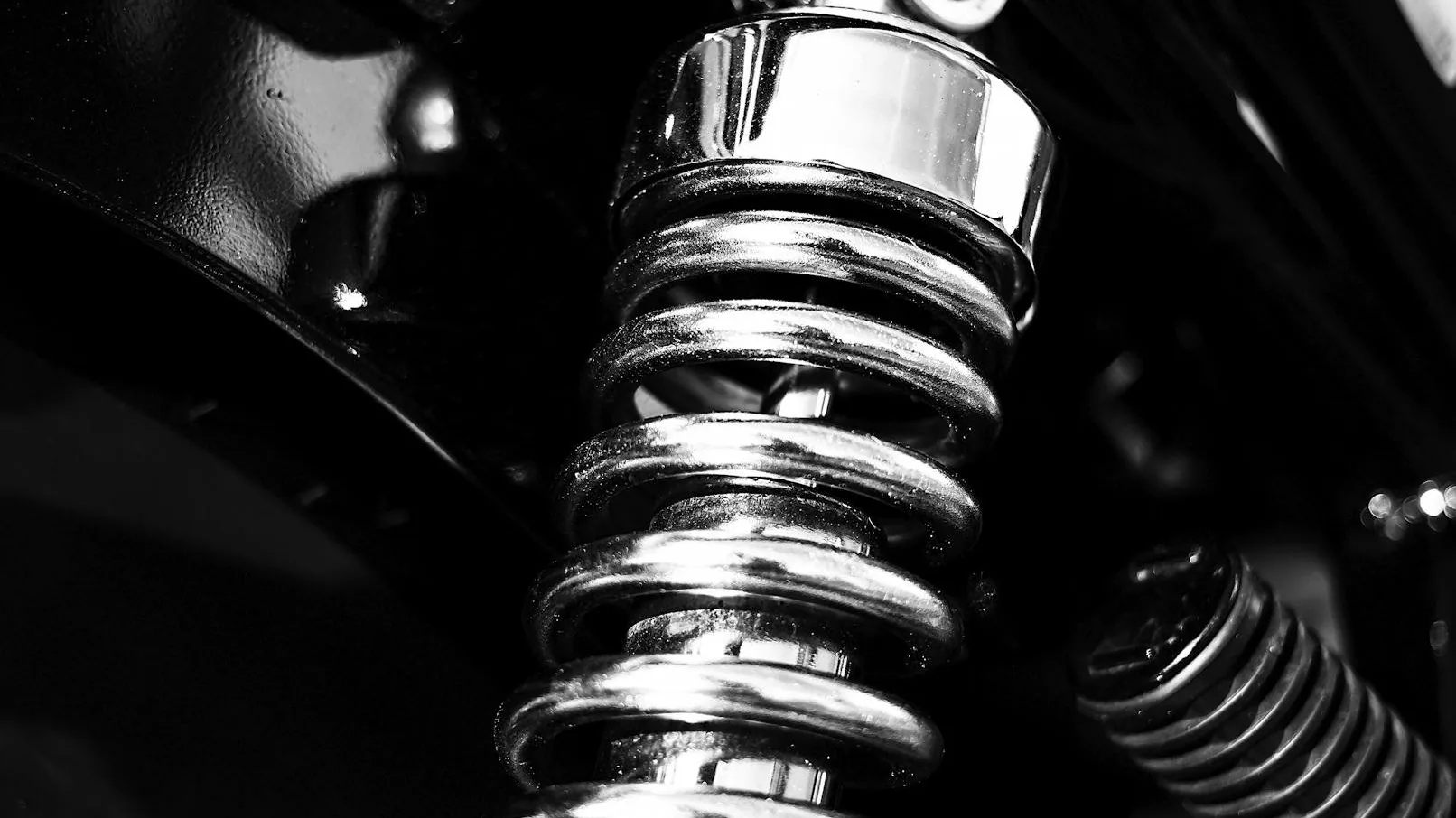 a worn suspension part or shock absorber, close