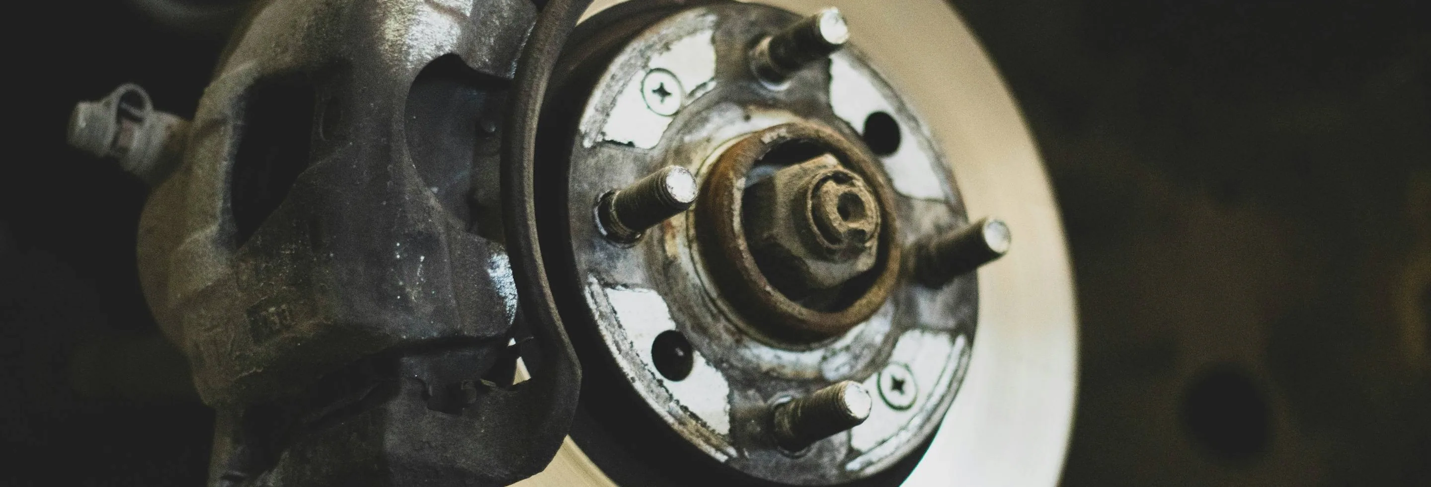 a brake disc and calliper on the hub, wide