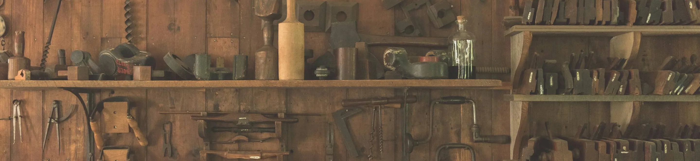 workshop parts or tool wall, quiet and wide